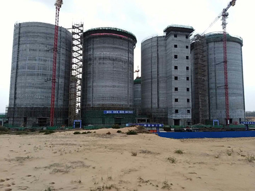 天工公司小保當選煤廠末煤倉滑模施工順利告捷