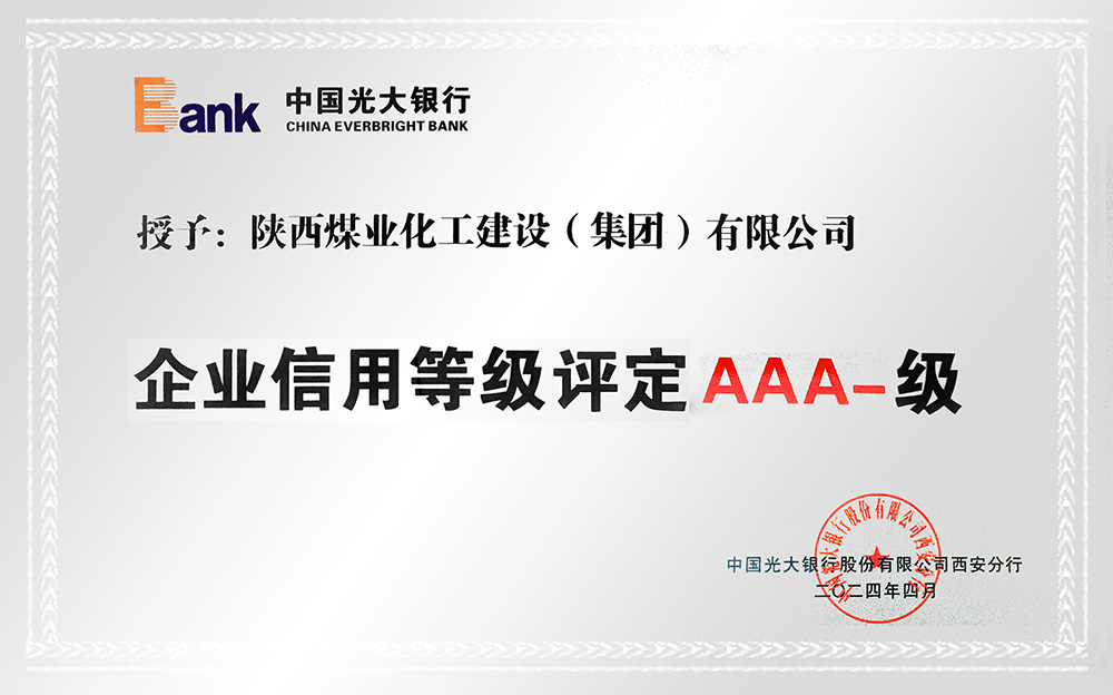 企業(yè)信用等級AAA-、AA+級